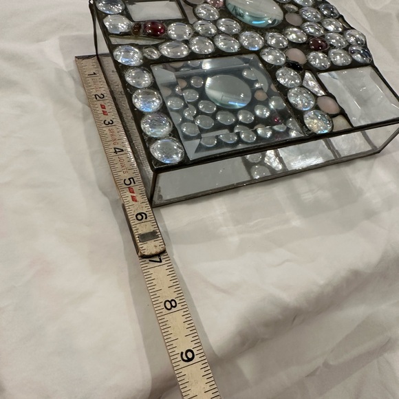 Abstract Bedazzled Hand Made Artisan 3D Mirrored Box